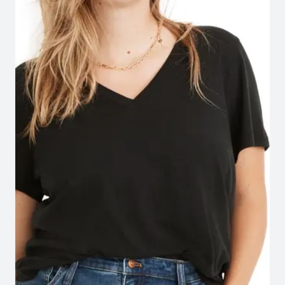 Madewell Black Whisper Cotton V-Neck Tee XXL - Picture 3 of 12